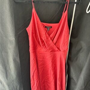 Express Strapless Red Dress